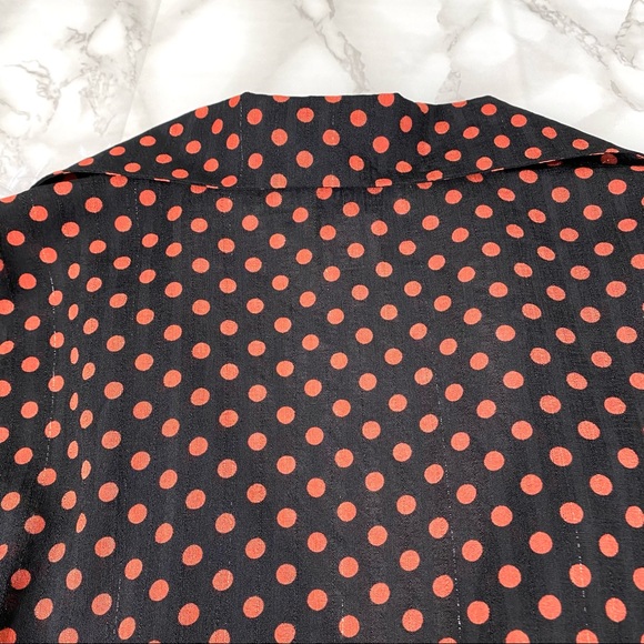 Unique Vintage Retro Sheer Polka Dot Button Down Blouse EUC - Picture 10 of 12